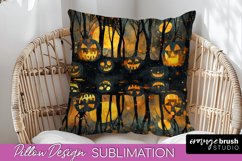 Neon Halloween Pillow Sublimation - Spooky Pillow Cover Product Image 1