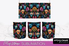 Neon Halloween Mug Wrap - Spooky Mug Sublimation Designs Product Image 1