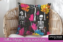 Neon Halloween Pillow Sublimation - Spooky Pillow Cover Product Image 1