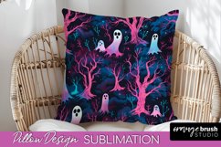 Neon Halloween Pillow Sublimation - Spooky Pillow Cover Product Image 1