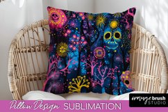 Neon Halloween Pillow Sublimation - Spooky Pillow Cover Product Image 1