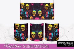 Neon Halloween Mug Wrap - Spooky Mug Sublimation Designs Product Image 1