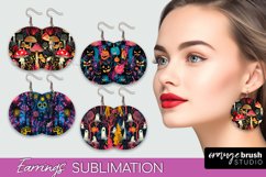 Neon Halloween Earrings - Spooky Round Earring Sublimation Product Image 1