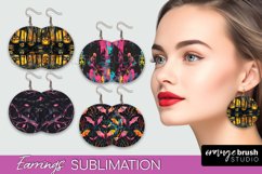 Neon Halloween Earrings - Spooky Round Earring Sublimation Product Image 1