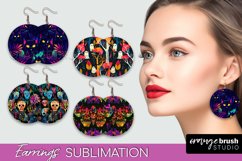 Neon Halloween Earrings - Spooky Round Earring Sublimation Product Image 1