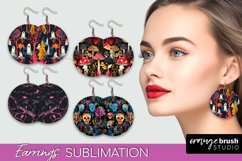 Neon Halloween Earrings - Spooky Round Earring Sublimation Product Image 1