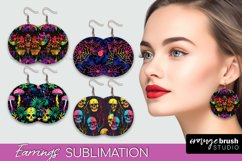 Neon Halloween Earrings - Spooky Round Earring Sublimation Product Image 1