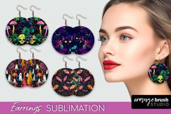 Neon Halloween Earrings - Spooky Round Earring Sublimation Product Image 1