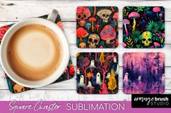 Neon Halloween Coasters - Spooky Square Coaster Sublimation Product Image 1