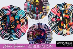 Neon Halloween Wind Spinner, Spooky Wind Spinner Sublimation Product Image 1