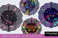 Neon Halloween Wind Spinner, Spooky Wind Spinner Sublimation Product Image 1