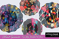 Neon Halloween Wind Spinner, Spooky Wind Spinner Sublimation Product Image 1