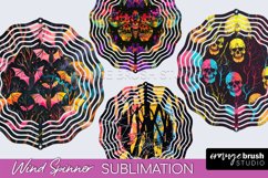 Neon Halloween Wind Spinner, Spooky Wind Spinner Sublimation Product Image 1