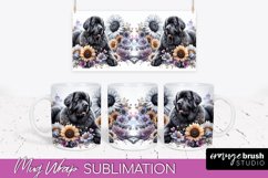 Newfoundland Mug Wrap Dog Sublimation Floral PNG Product Image 1