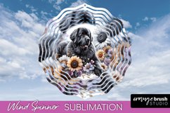Newfoundland Wind Spinner Dog Sublimation Floral PNG Product Image 1