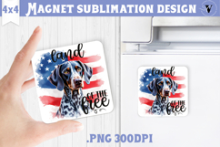Square Magnet | 4th of July | Patriotic Dog Product Image 1