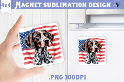 Square Magnet | 4th of July | Patriotic Dog Product Image 1