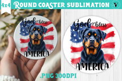 Round Coaster | 4th of July | Patriotic Dog Product Image 1