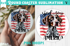 Round Coaster | 4th of July | Patriotic Dog Product Image 1