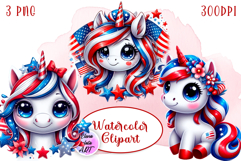 4 of July Patriotic American Flag Clipart Fun Product Image 1