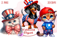 4 of July Patriotic American Flag Clipart Fun Product Image 1