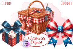 4 of July Patriotic American Flag Clipart Fun Product Image 1