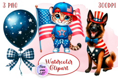 4 of July Patriotic American Flag Clipart Fun Product Image 1