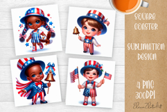 4 of July Patriotic baby, American Flag square coasters Product Image 1