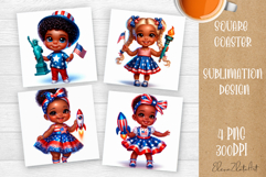 4 of July Patriotic baby, American Flag square coasters Product Image 1