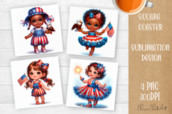 4 of July Patriotic baby, American Flag square coasters Product Image 1