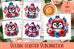 4 of July Patriotic animal American Flag Coaster Product Image 1