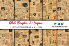 Old Digits Antique Memory Sheet JPG Product Image 1