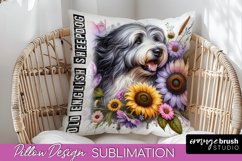 Dog Pillow Cover - Dog Mom Floral Pillow Sublimation Product Image 1