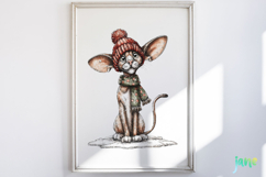 Whimsical Christmas Cats Clipart Product Image 2