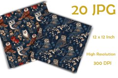 Owls Digital Paper, seamless pattern. 20JPG Product Image 3
