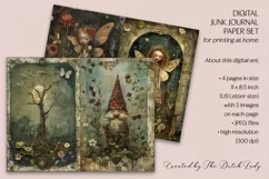 Fairytale Woodland Printable Junk Journal Half Page Papers Product Image 1