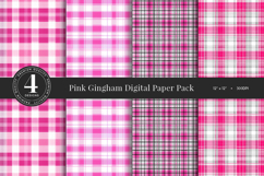 Pink Gingham Digital Paper Pack Product Image 1