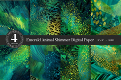 Emerald Animal Shimmer Digital Paper Product Image 1