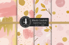 Blush Floral Gold Digital Paper Pack Product Image 1