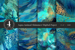 Aqua Animal Shimmer Digital Paper Product Image 1