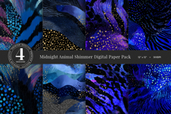 Dark Blue Animal Texture Digital Paper Product Image 1