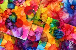 Bright Alcohol Ink Flowers Backgrounds Product Image 5