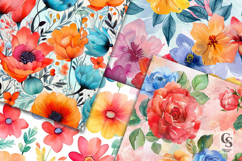 Watercolor Flowers Pattern Mega Bundle JPG Product Image 4