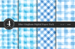 Blue Gingham Digital Paper Pack Product Image 1