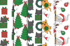 Christmas Kitties - Festive Cats Line Art Clip art & Pattern Product Image 5