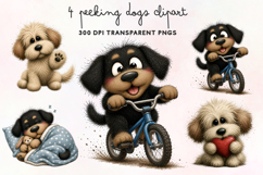 Peeking Dogs Clipart PNG Product Image 1