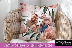Family Photo Frame Pillow Sublimation - Floral Pillow Cover Product Image 1