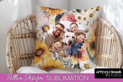 Family Photo Frame Pillow Sublimation - Floral Pillow Cover Product Image 1
