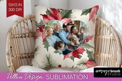 Poinsettia Christmas Photo Pillow PNG - Christmas Poinsettia Product Image 1