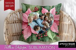 Poinsettia Christmas Photo Pillow PNG - Christmas Poinsettia Product Image 1